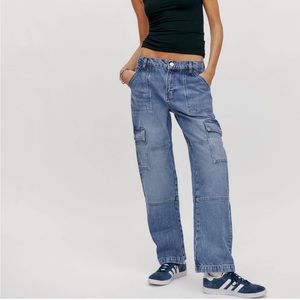 Reformation McKenna Mid Rise Slouch Cargo Jeans sz 31